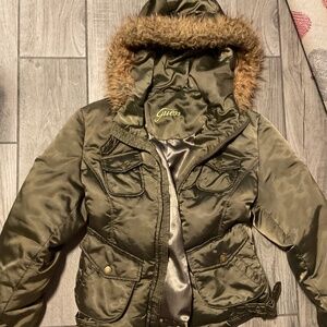 GUESS fur hood Y2k jacket